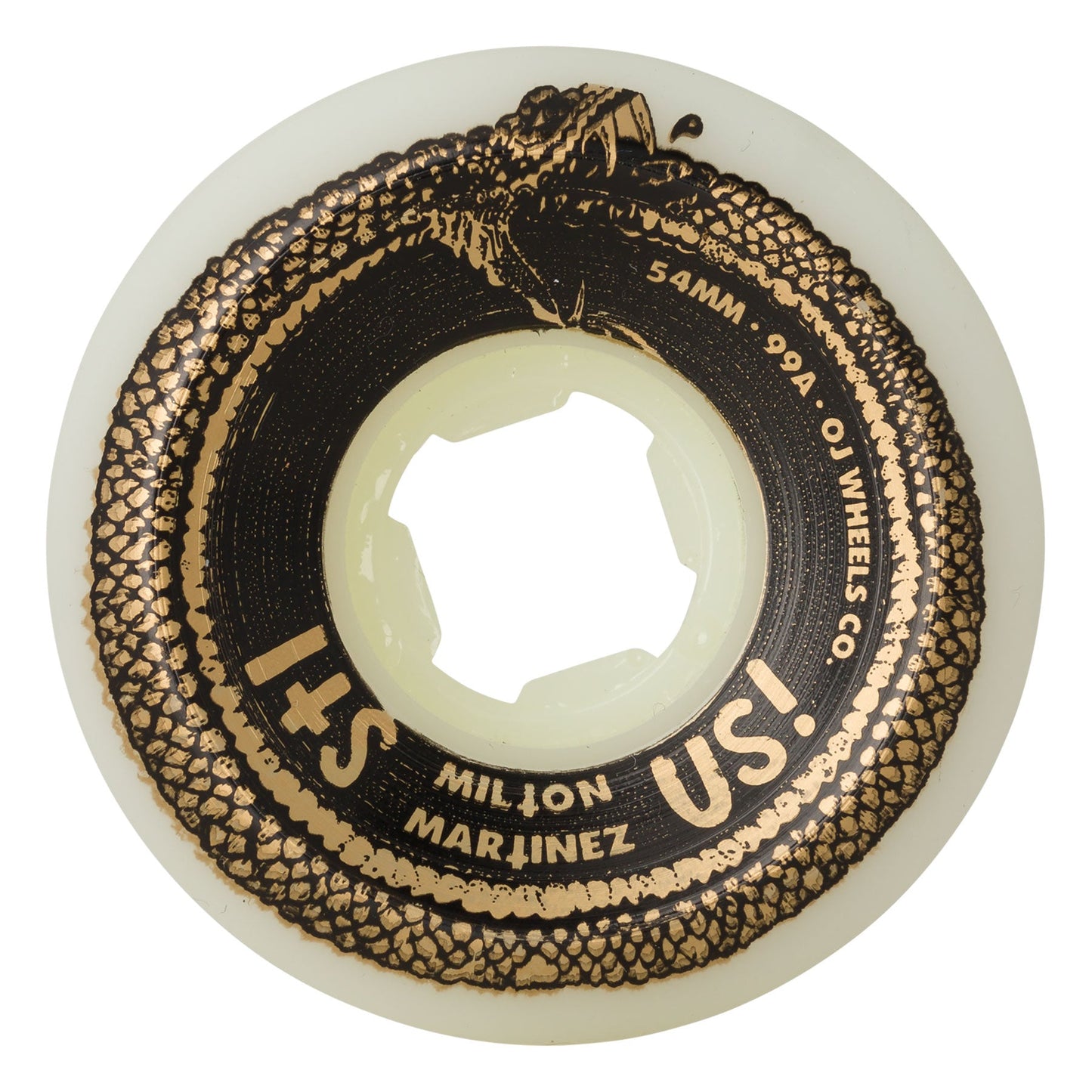 54mm Martinez Its Us Gold  White  Hardline 99a OJ Wheels