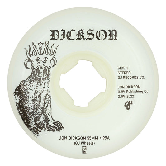 55mm Jon Dickson Hi-Fi Original White Hardline 99a OJ Wheels
