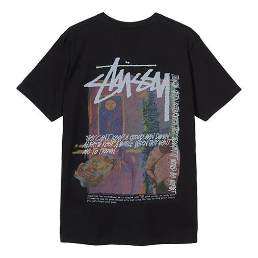 Camiseta Stussy Black carro volcado y sol