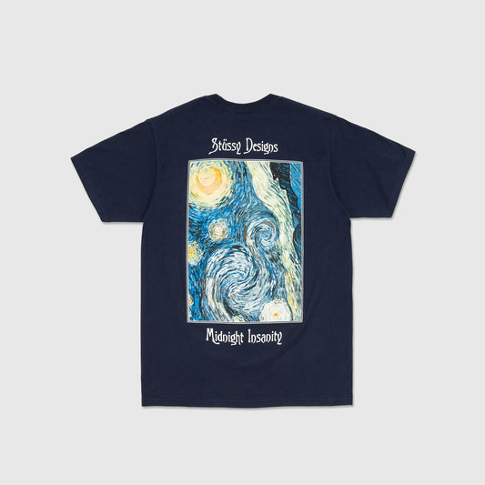 Camiseta Stussy Designs Midnight Insanity Van Gogh Blue
